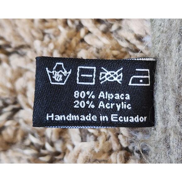 Shupaca Alpaca Blend Throw Blanket Striped Soft Cozy Handmade Ecuador Fringe - Picture 6 of 7